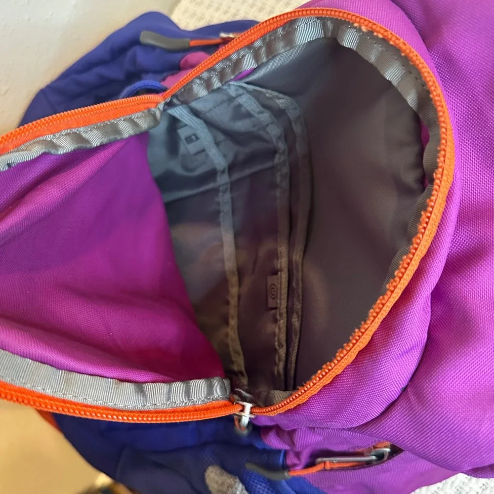 The North Face Wasatch Backpack Kid Purple Blue Logo Hiking School Sporty Travel - Picture 11 of 12